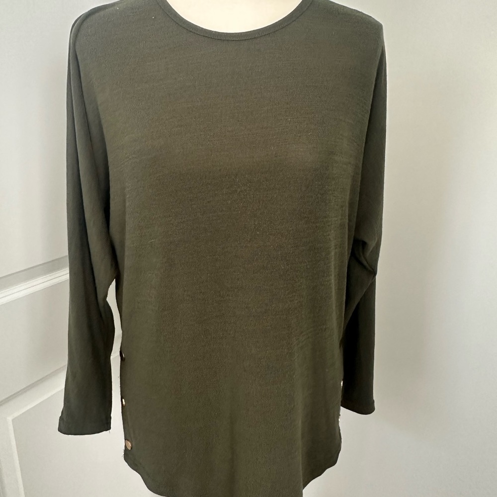 Loden green top.